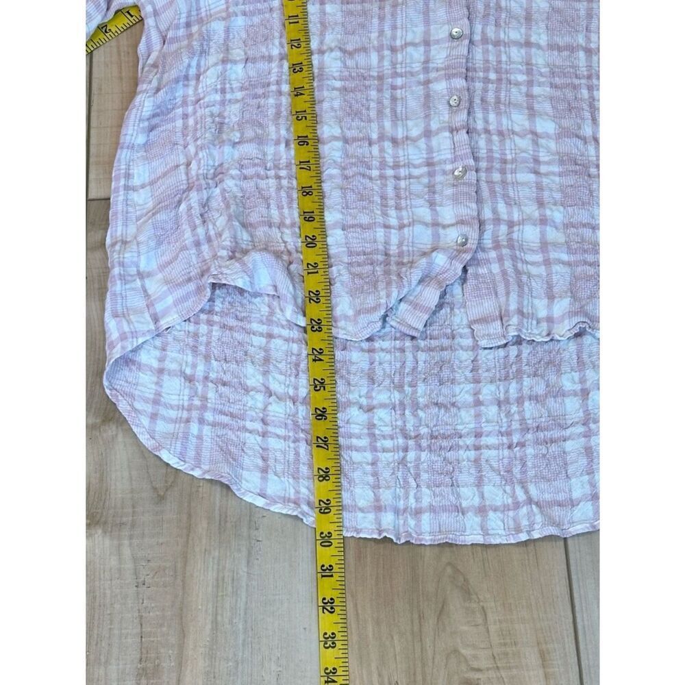 Jane + Delancey Crinkle Gauze Button Down Shirt Tunic Relaxed Fit Top Med - Picture 5 of 11